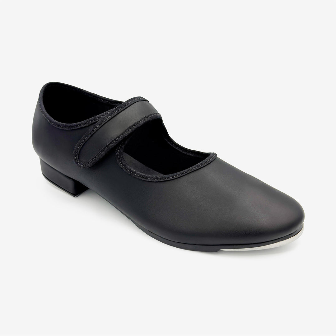 So Danca Womens Velcro Strap Tap Shoes in Black Patent 07.0M TA38